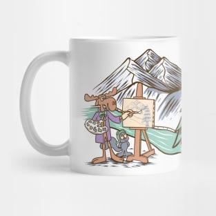 Rocky and Bullwinkle Paint the Mountains Mug